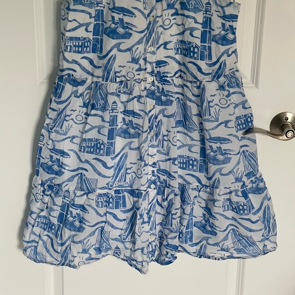 Vineyard Vines halter lighthouse fit flare Dress blue white 47150 - Picture 6 of 16